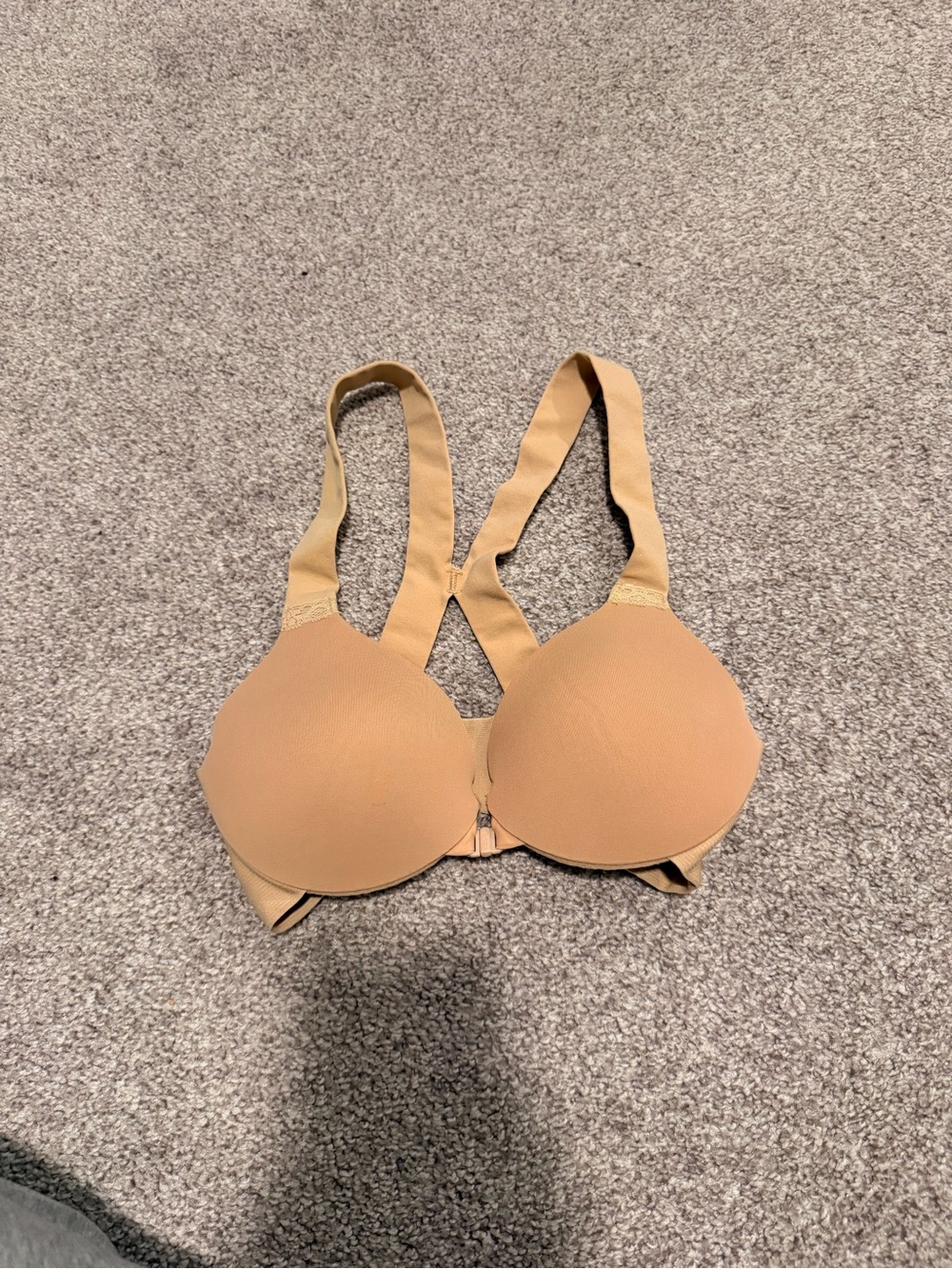 SPANX Tan Front-Close Smooth T-Shirt Bra